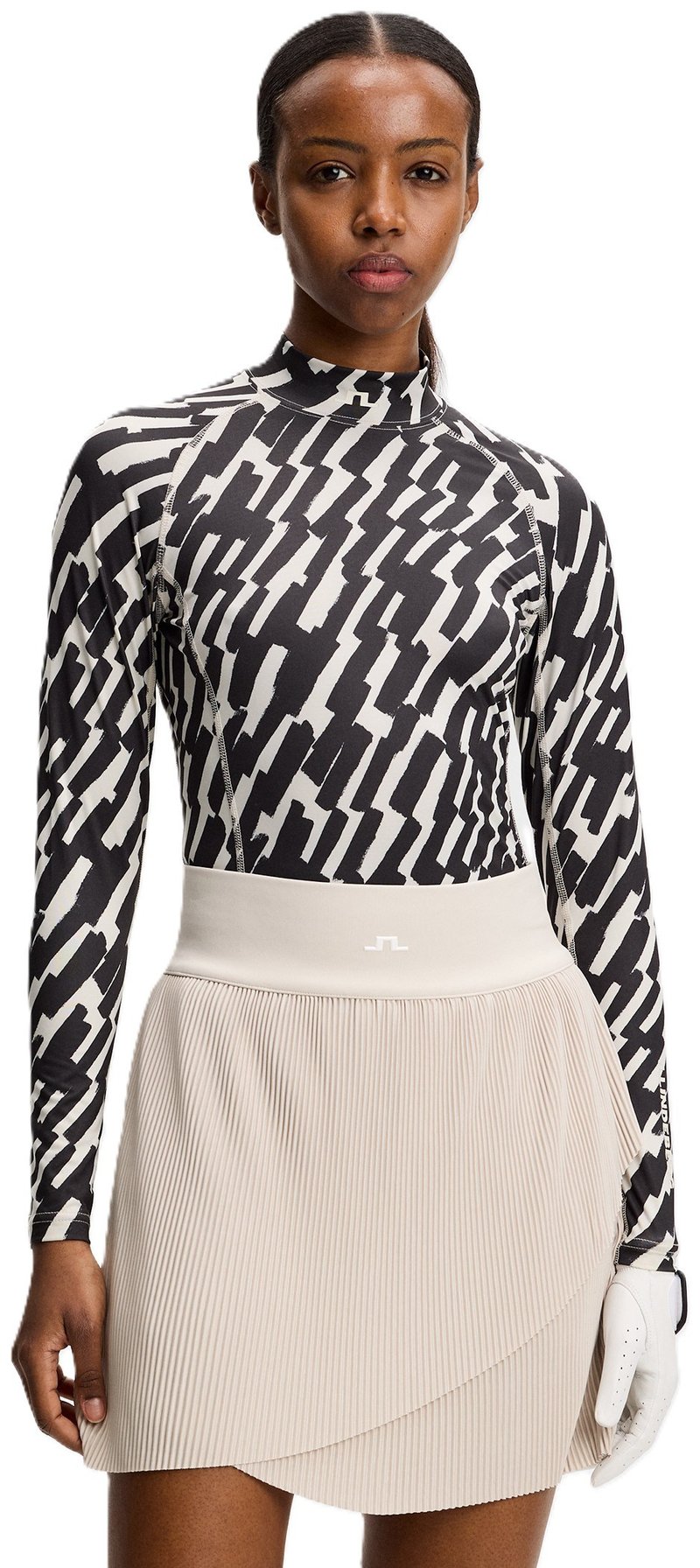 J.Lindeberg Ella Print Compression dam topp, oak moonbeam
