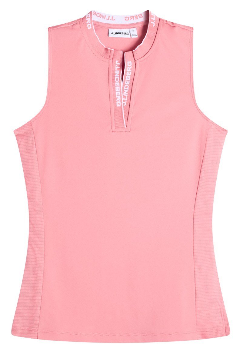 J.Lindeberg Leya Sleeveless dampolo, flamingo plume