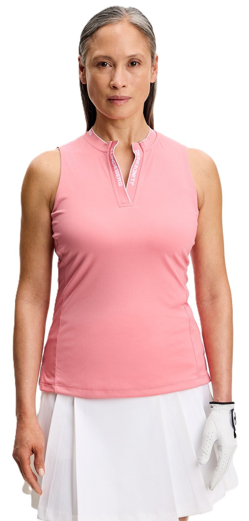 J.Lindeberg Leya Sleeveless dampolo, flamingo plume