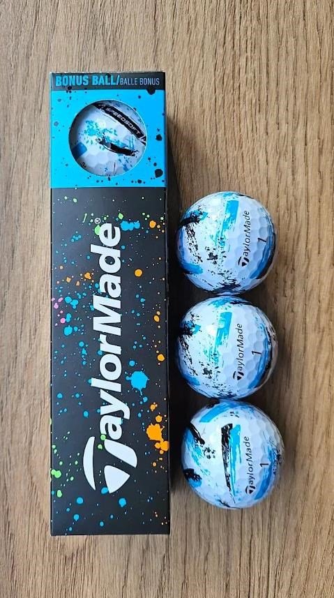 TaylorMade SpeedSoft Ink golfbollar, mix färger (blå, grön, orange, rosa)
