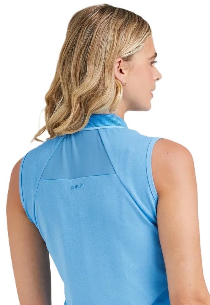 PING Eben Sleeveless dampolo, infinity blue