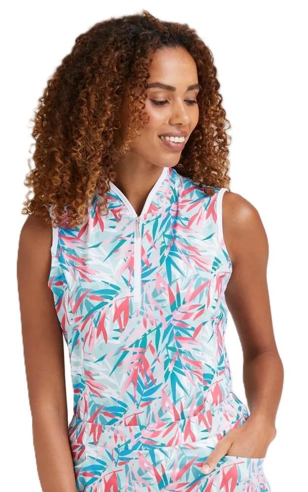 PING Penola Printed Sleeveless dampolo, tropic retreat