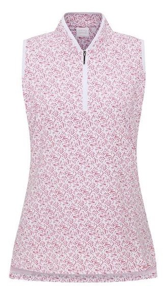 PING Penola Printed Sleeveless dampolo, fuchsia foliage