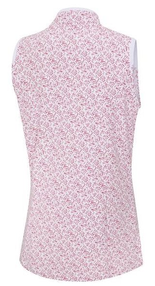 PING Penola Printed Sleeveless dampolo, fuchsia foliage