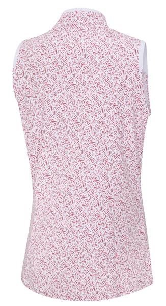 PING Penola Printed Sleeveless dampolo, fuchsia foliage
