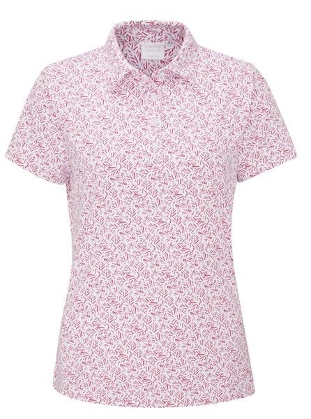 PING Aeria Printed dam-polo, fuchsia foliage