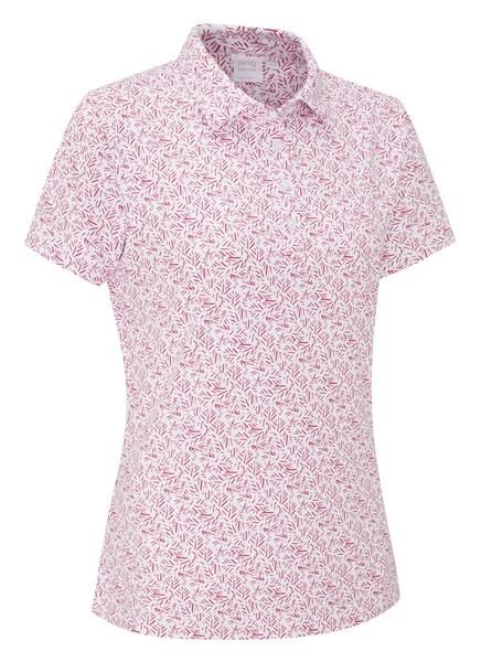 PING Aeria Printed dam-polo, fuchsia foliage