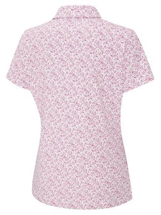 PING Aeria Printed dam-polo, fuchsia foliage