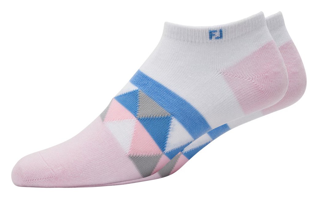 FootJoy ProDry Lightweight Low-Cut Fashion damstrumpor, vit/ljusrosa/blå