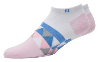 FootJoy ProDry Lightweight Low-Cut Fashion damstrumpor, vit/ljusrosa/blå