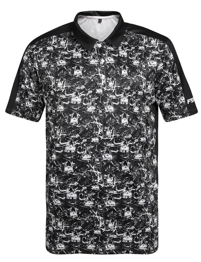 Fashion Sports Wear Skulls herr polo, svart