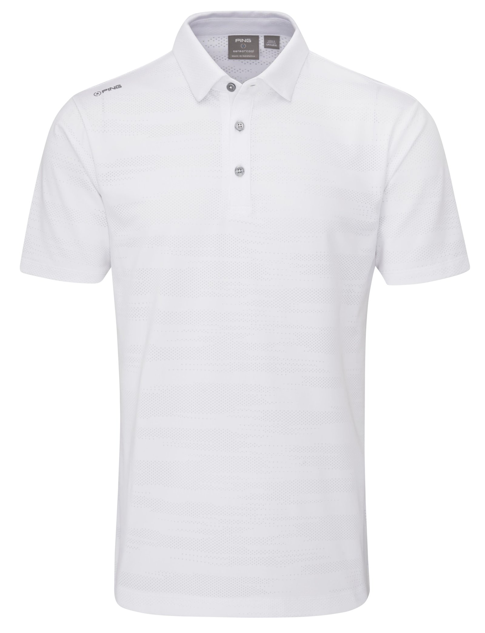 PING Claude Camo Mesh herr polo, vit