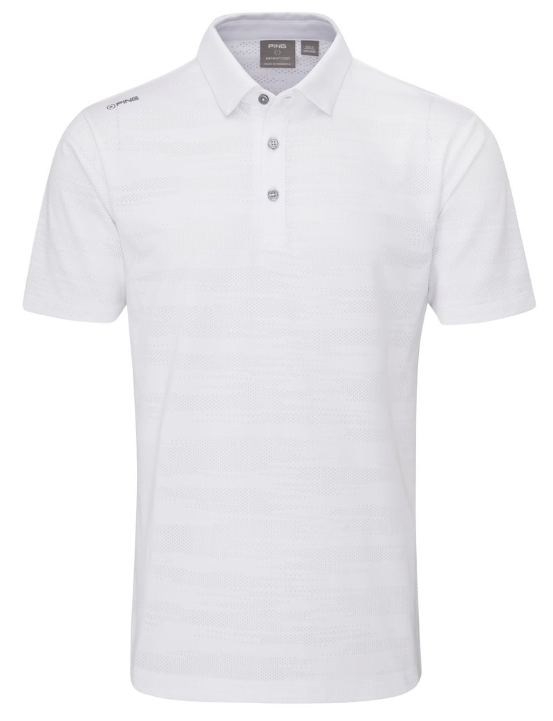 PING Claude Camo Mesh herr polo, vit