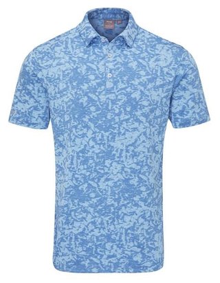 PING Marek Camo Jacquard herr polo, baltic sea multi