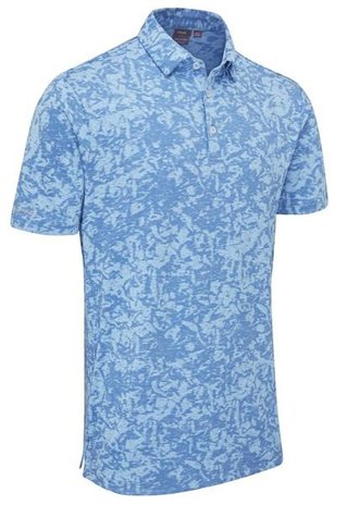 PING Marek Camo Jacquard herr polo, baltic sea multi