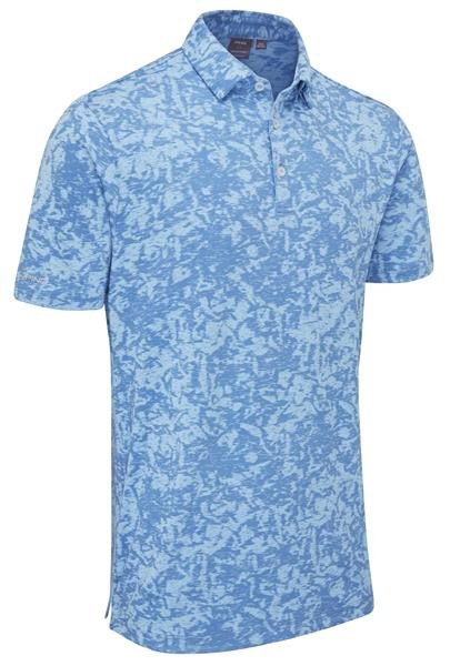 PING Marek Camo Jacquard herr polo, baltic sea multi