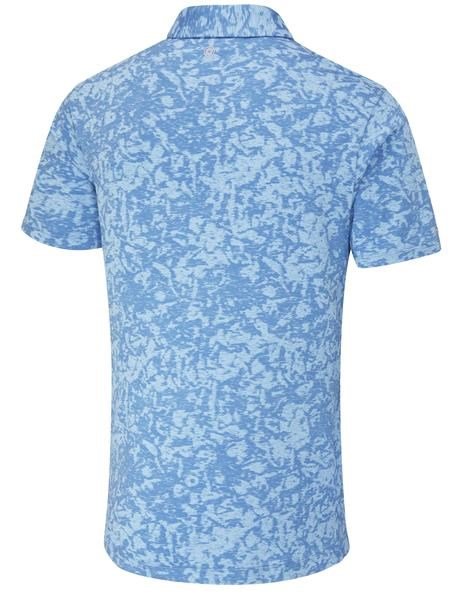 PING Marek Camo Jacquard herr polo, baltic sea multi