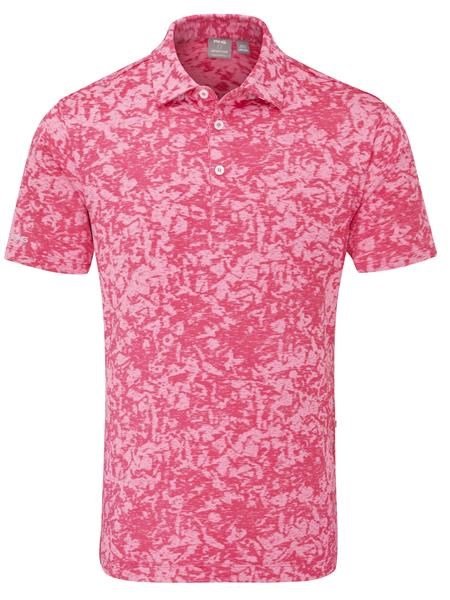 PING Marek Camo Jacquard herr polo, rhapsody pink multi
