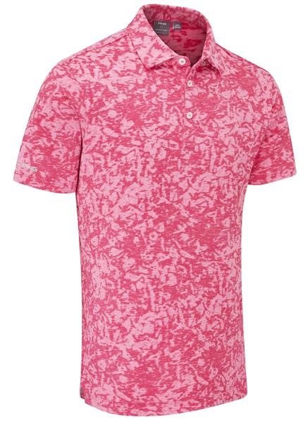 PING Marek Camo Jacquard herr polo, rhapsody pink multi