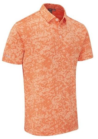 PING Marek Camo Jacquard herr polo, wild salmon multi