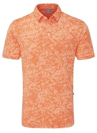 PING Marek Camo Jacquard herr polo, wild salmon multi