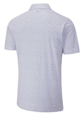 PING Ephron Printed herr polo, white/pink haze multi