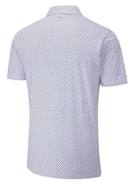 PING Ephron Printed herr polo, white/pink haze multi