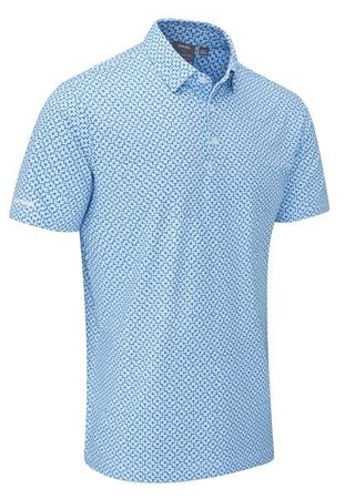 PING Ephron Printed herr polo, baltic sea multi