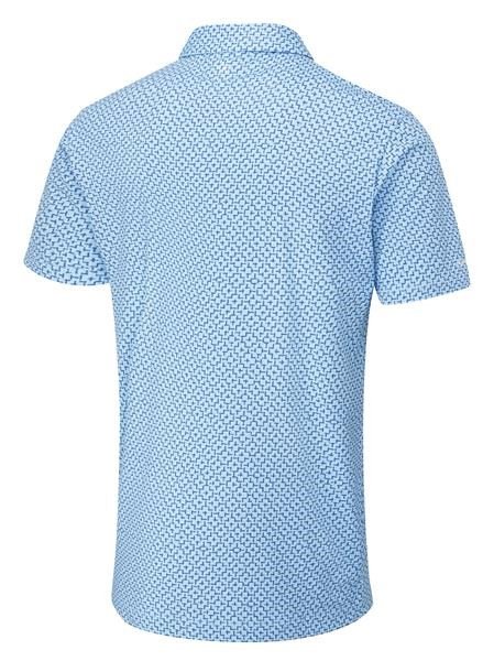 PING Ephron Printed herr polo, baltic sea multi