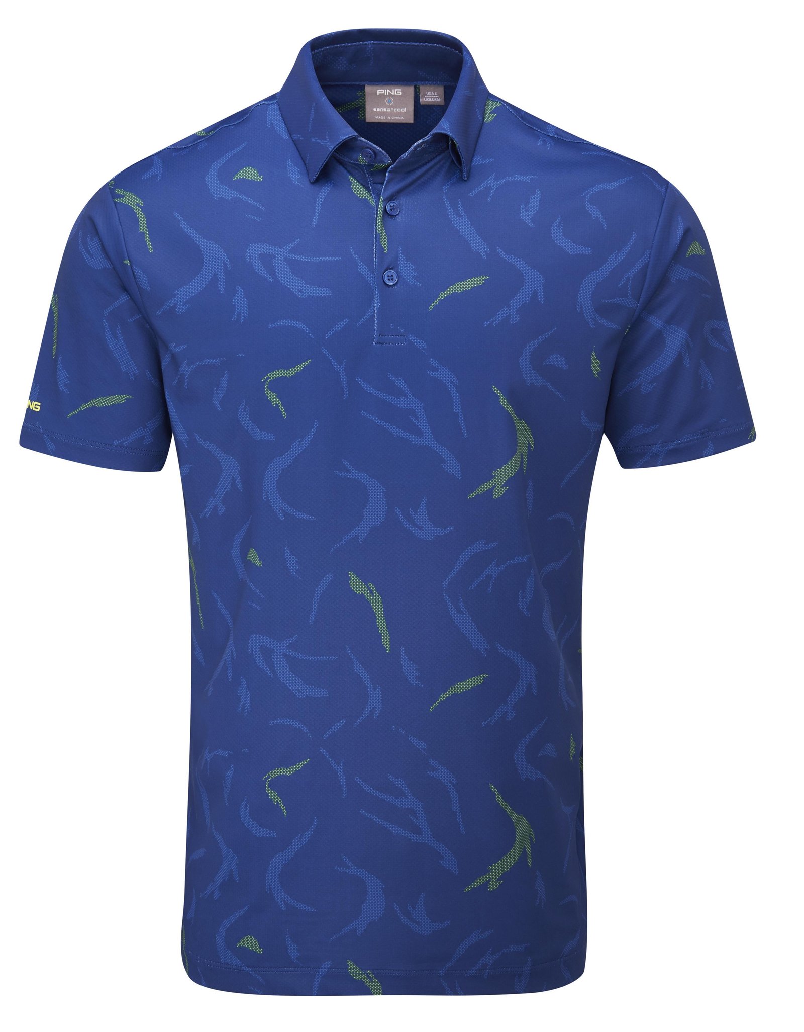 PING Ephron Printed herr polo, inky multi
