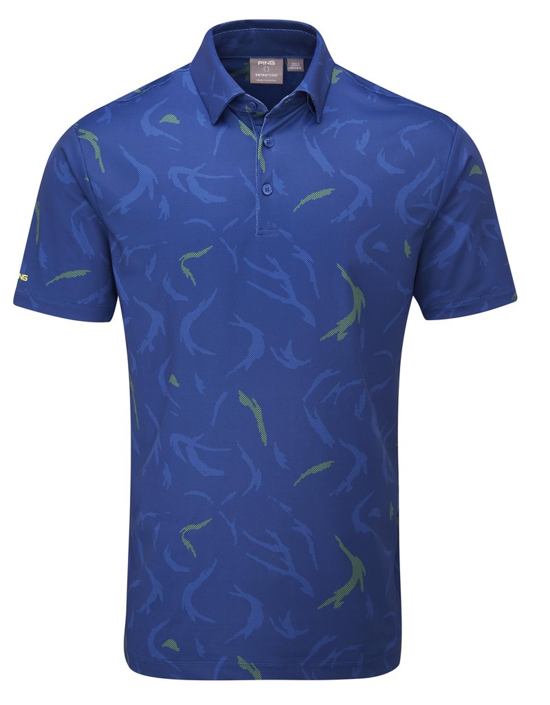 PING Ephron Printed herr polo, inky multi