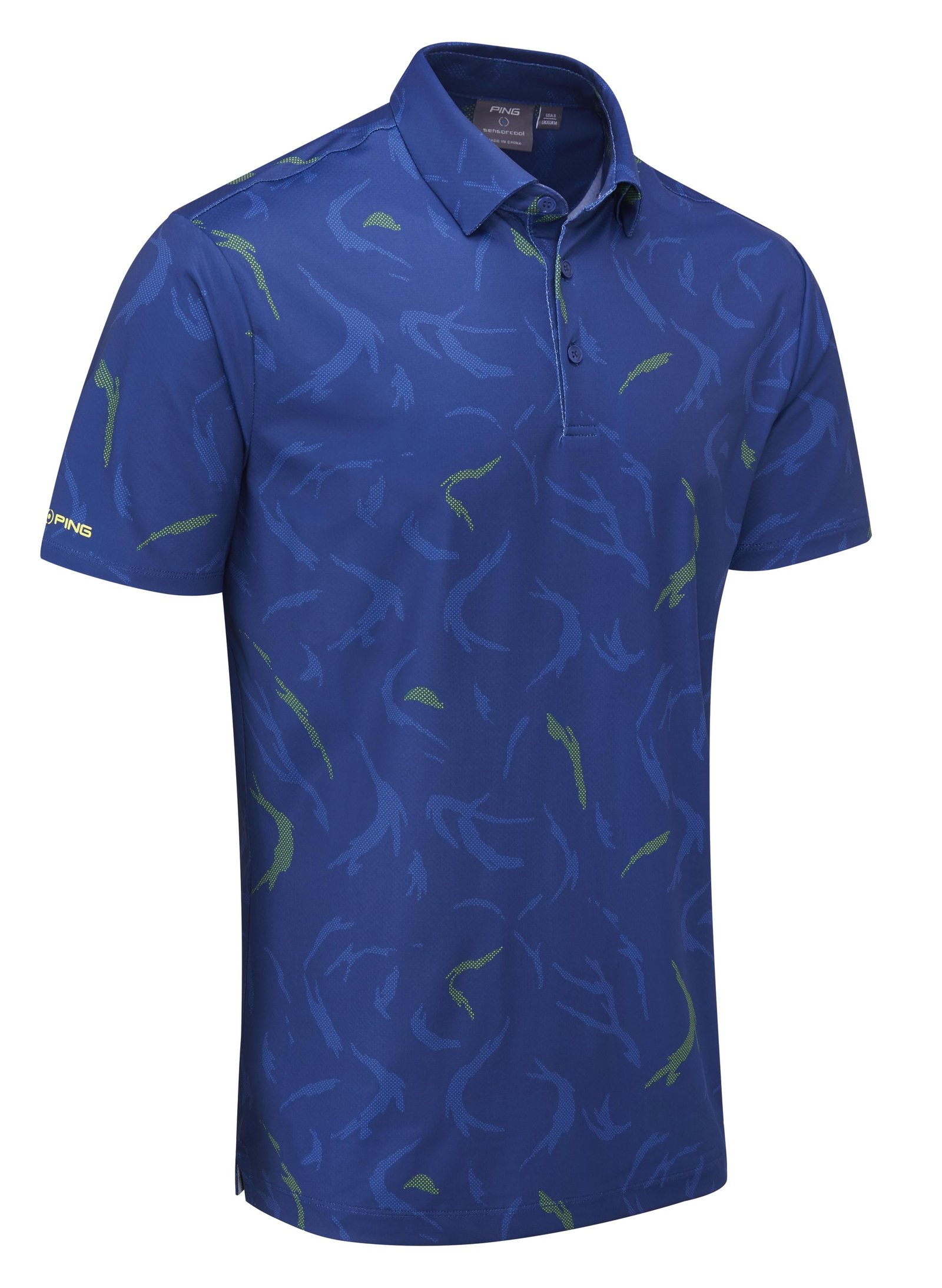 PING Ephron Printed herr polo, inky multi