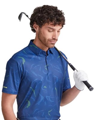 PING Ephron Printed herr polo, inky multi