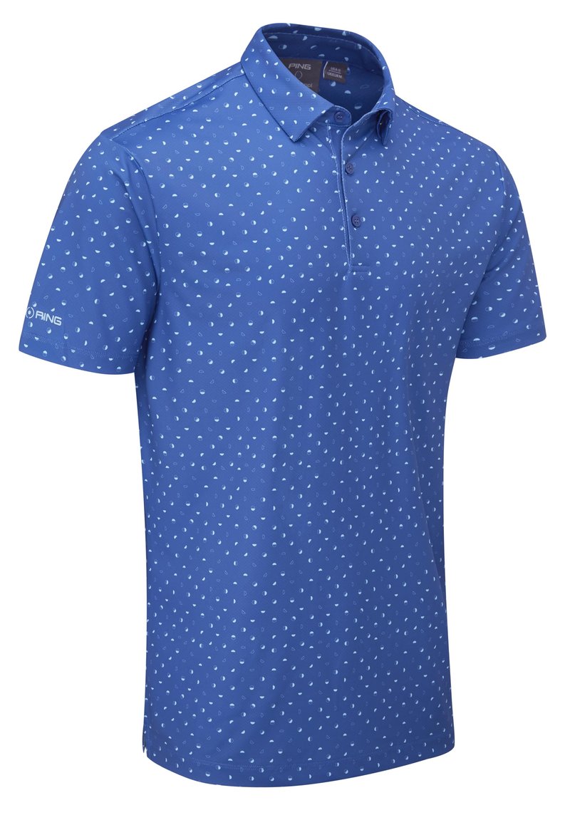 PING Ephron Printed herr polo, bright cobalt multi