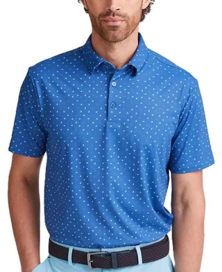 PING Ephron Printed herr polo, bright cobalt multi