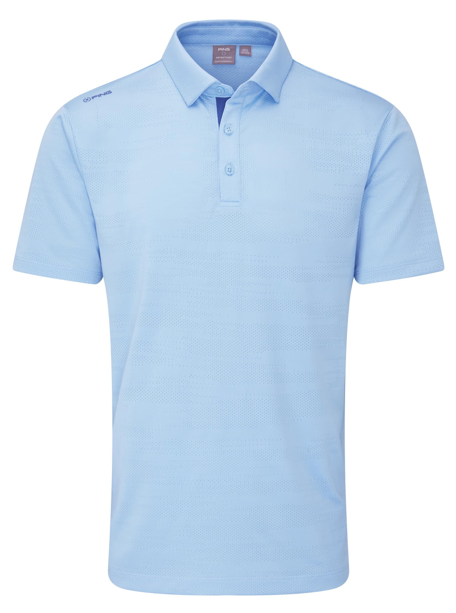 PING Claude Camo Mesh herr polo, baltic sea