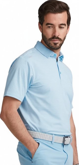 PING Langford herr polo, baltic sea/white