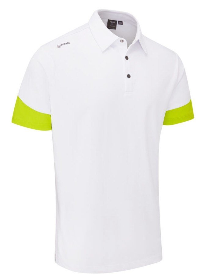 PING Ty herr polo, vit/lime