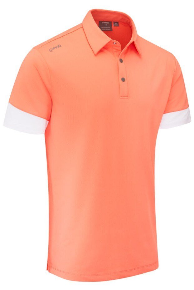 PING Ty herr polo, wild salmon/vit
