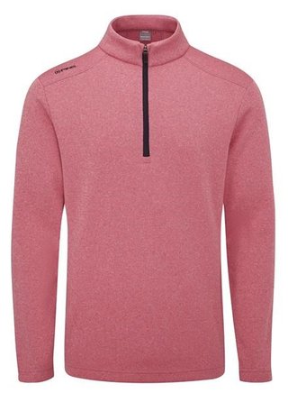 PING Ramsey half zip ribbed fleece herr pullover, rhapsody pink marl