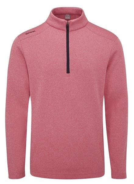 PING Ramsey half zip ribbed fleece herr pullover, rhapsody pink marl