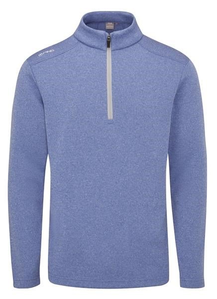 PING Ramsey half zip ribbed fleece herr pullover, bright cobalt marl