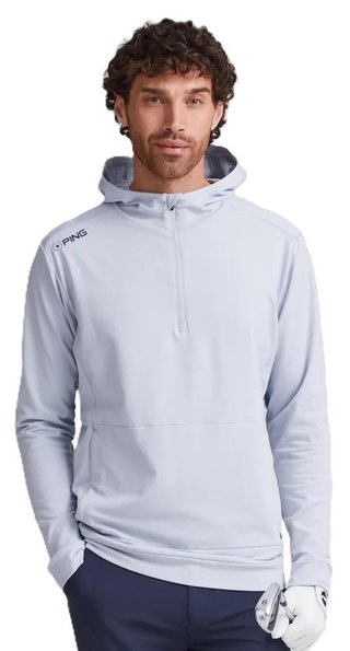 PING Haldon Hooded Fleece herr sweatshirt, pearl grey