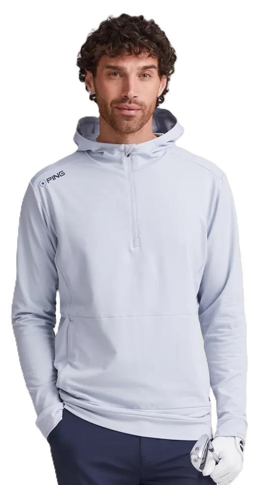 PING Haldon Hooded Fleece herr sweatshirt, pearl grey
