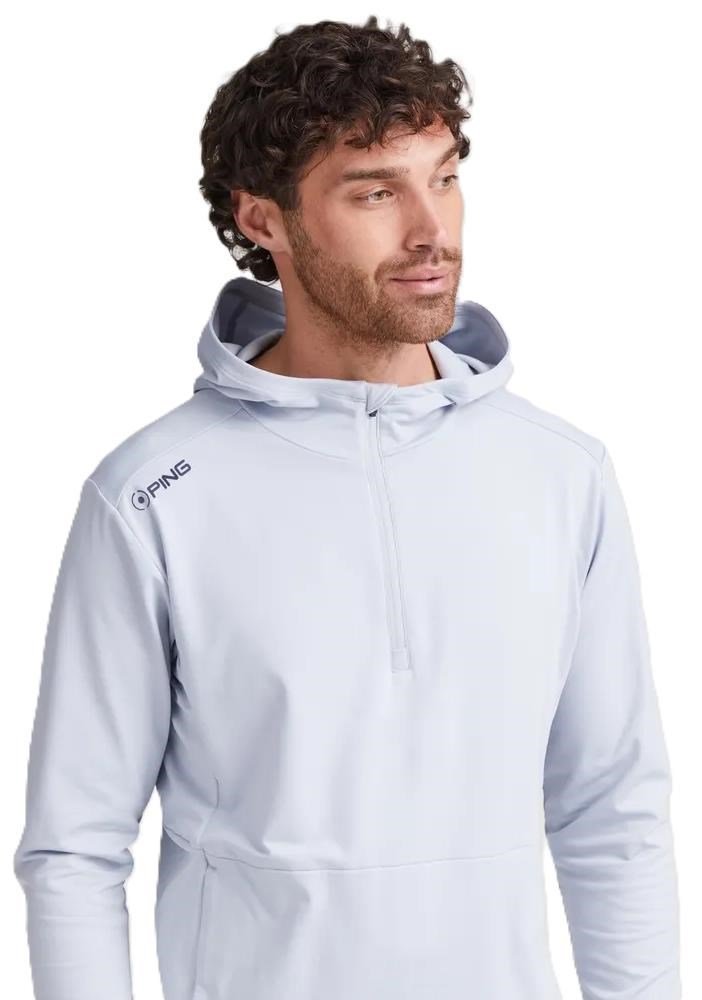 PING Haldon Hooded Fleece herr sweatshirt, pearl grey