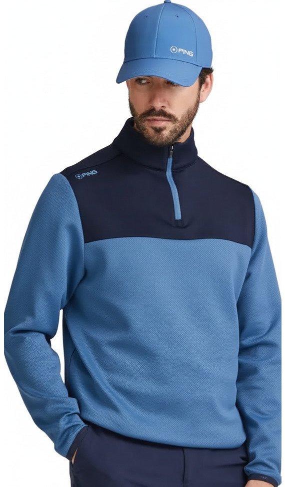 PING Kinver herr sweatshirt, stellar/navy