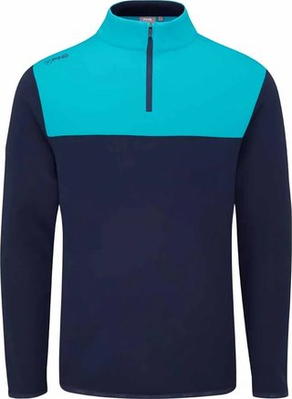 PING Kinver herr sweatshirt, navy/turkos
