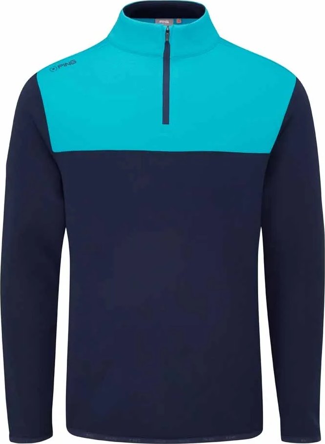 PING Kinver herr sweatshirt, navy/turkos