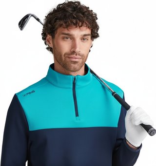 PING Kinver herr sweatshirt, navy/turkos