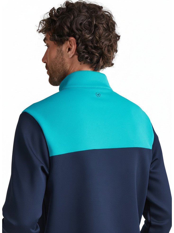 PING Kinver herr sweatshirt, navy/turkos